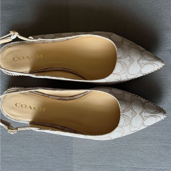 NEW WITH BOX COACH VAE SKIMMER JACQUARD SLINGBACK FLATS SIZE 10 - Picture 4 of 12